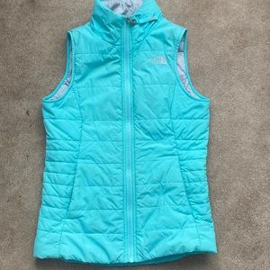 The north face vest teal color